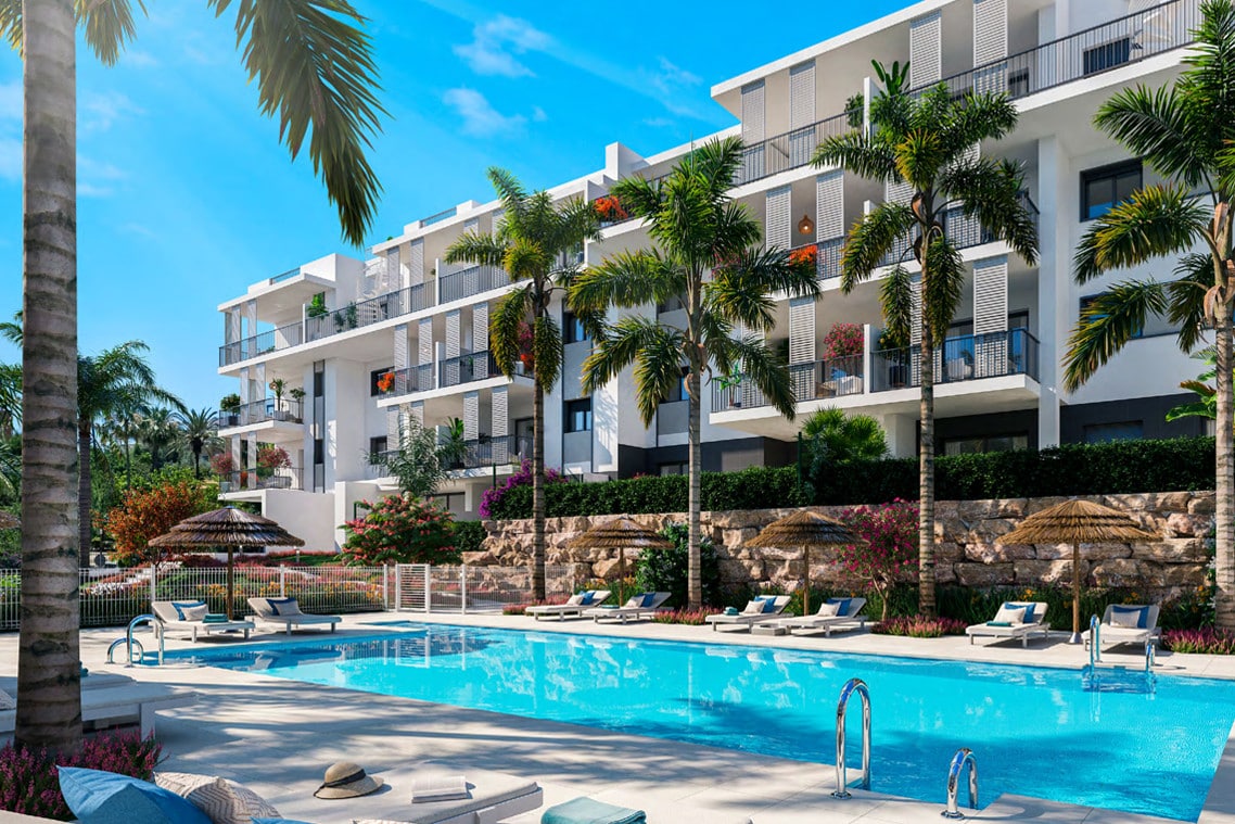 Apartment on plan 1 bedroom in a residence in Estepona